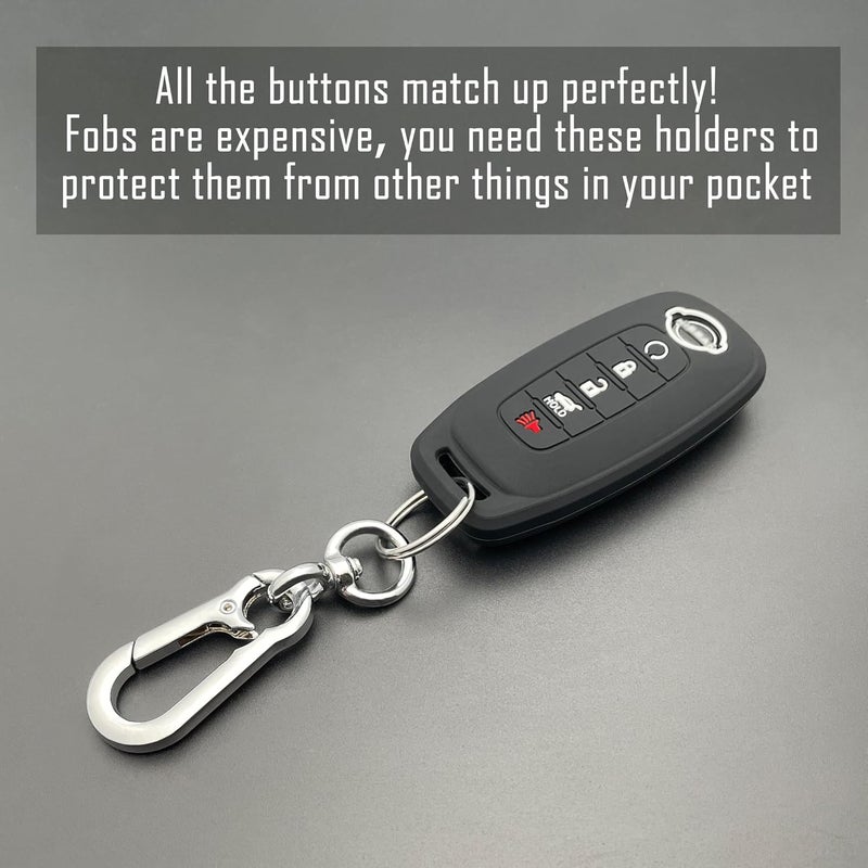 TANDRIVE 5-Button Key Fob Cover for 2023-2026 Nissan Rogue Pathfinder and 2024-2026 Sentra, Silicone, 2-Pack, Black - Image 5